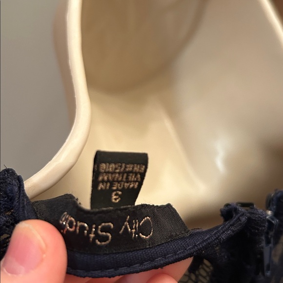 City Studio Navy Long Sleeve Lace Dress - Picture 3 of 5